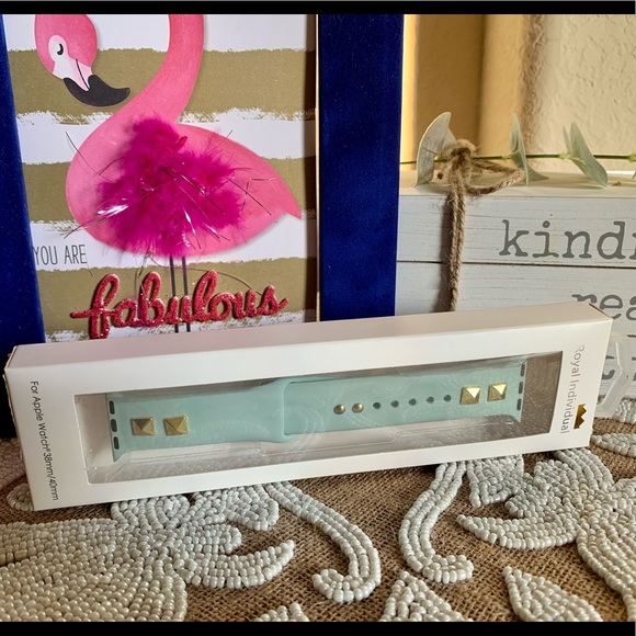 NWT Gold Studded Silicone Band for Apple Watch - Picture 3 of 7